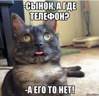 -сынок, а где телефон? -а его то нет!