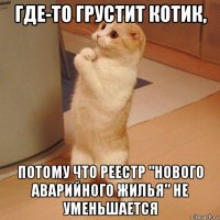 где-то грустит котик, потому что реестр "нового аварийного жилья" не уменьшается