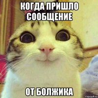 когда пришло сообщение от болжика