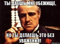 ты даешь мне убежище, но ты делаешь это без уважения!