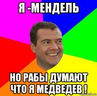 я -мендель но рабы думают что я медведев !