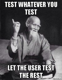 test whatever you test let the user test the rest