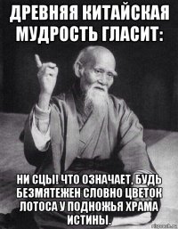 древняя китайская мудрость гласит: ни сцы! что означает, будь безмятежен словно цветок лотоса у подножья храма истины.