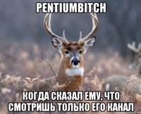 pentiumbitch когда сказал ему, что смотришь только его канал