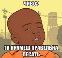 чиво? ти ниумеш правельна песать