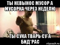 ты невынос мусор а мусорка через неделю ты сука тварь су*а бид*рас