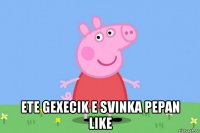  ete gexecik e svinka pepan like