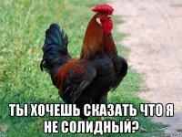  ты хочешь сказать что я не солидный?