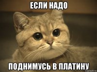 если надо поднимусь в платину