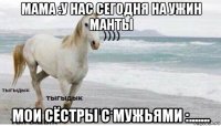 мама :у нас сегодня на ужин манты мои сёстры с мужьями :.......