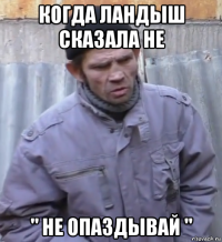 когда ландыш сказала не " не опаздывай "