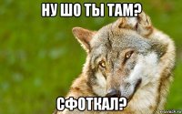 ну шо ты там? сфоткал?