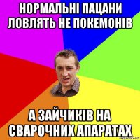 нормальні пацани ловлять не покемонів а зайчиків на сварочних апаратах