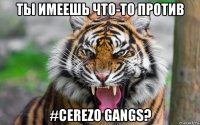 ты имеешь что-то против #cerezo gangs?