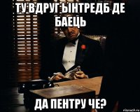 ту вдруг ынтредб де баець да пентру че?