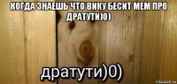 когда знаешь что вику бесит мем про дратути)0) 