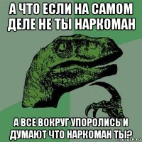 а что если на самом деле не ты наркоман а все вокруг упоролись и думают что наркоман ты?