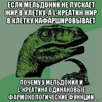 если мельдоний не пускает жир в клетку, а l-креатин жир в клетку нафаршировывает почему у мельдония и l-креатина одинаковые фармокологические функции