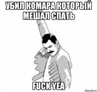 убил комара который мешал спать fuck yea