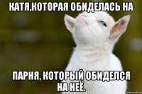 катя,которая обиделась на парня, который обиделся на неё.