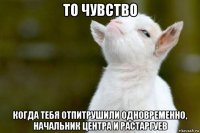 то чувство когда тебя отпитрушили одновременно, начальник центра и растаргуев