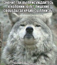 значит так вы присуждайтесь к колонии 10 лет лишение свободы за кражу сыллки збт 