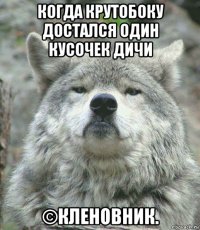 когда крутобоку достался один кусочек дичи ©кленовник.