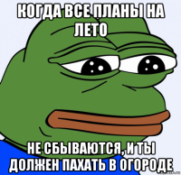 когда все планы на лето не сбываются, и ты должен пахать в огороде