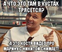 а что это там в кустах трясется? -а это костя видео про марину с никитой снимает!