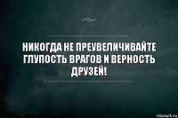 НИКОГДА НЕ ПРЕУВЕЛИЧИВАЙТЕ ГЛУПОСТЬ ВРАГОВ И ВЕРНОСТЬ ДРУЗЕЙ!