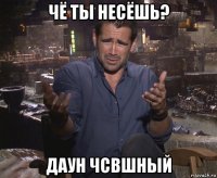 чё ты несёшь? даун чсвшный