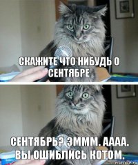 Скажите что нибудь о сентябре Сентябрь? Эммм. Аааа. Вы ошиблись котом.