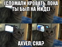 (сломали кровать, пока ты был на миде) ахуел, ска?