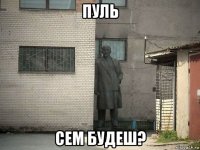 пуль сем будеш?