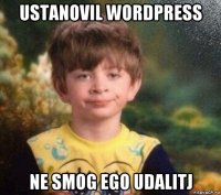 ustanovil wordpress ne smog ego udalitj