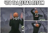 что ты делал летом 