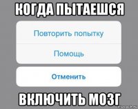 когда пытаешся включить мозг