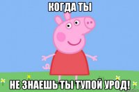 когда ты не знаешь ты тупой урод!