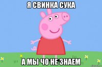 я свинка сука а мы чо не знаем