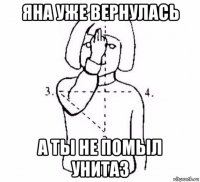 яна уже вернулась а ты не помыл унитаз