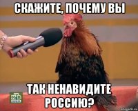 скажите, почему вы так ненавидите россию?