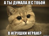 а ты думала я с тобой в игрушки играю?