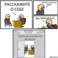 Расскажите о себе Я пропускаю все мячи Вы приняты!! Сборная России по футболу