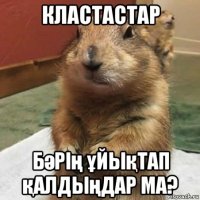 кластастар бәрің ұйықтап қалдыңдар ма?