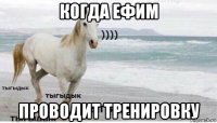 когда ефим проводит тренировку