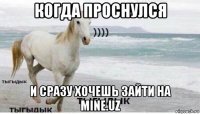 когда проснулся и сразу хочешь зайти на mine.uz