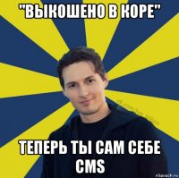 "выкошено в коре" теперь ты сам себе cms