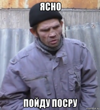 ясно пойду посру