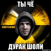 ты чё дурак шоли