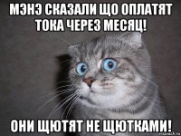 мэнэ сказали що оплатят тока через месяц! они щютят не щютками!